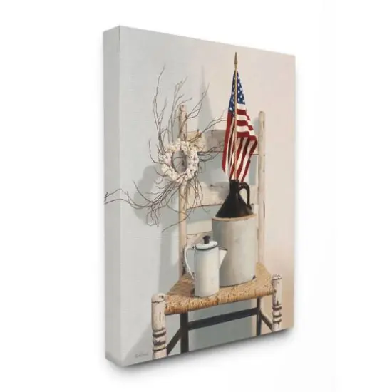 Stupell Industries American Flag Rustic Things Still Life Wall Art {1}