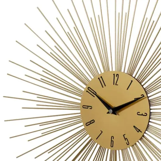 19" Gold Metal Contemporary Wall Clock {5}