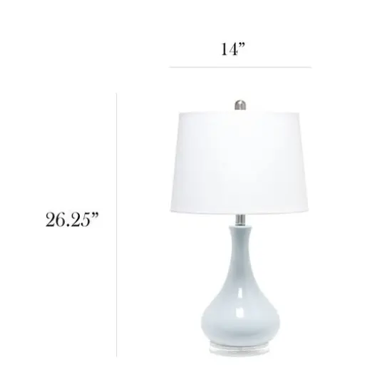 Lalia Home 26" Droplet Table Lamp with Fabric Shade Light Blue {4}
