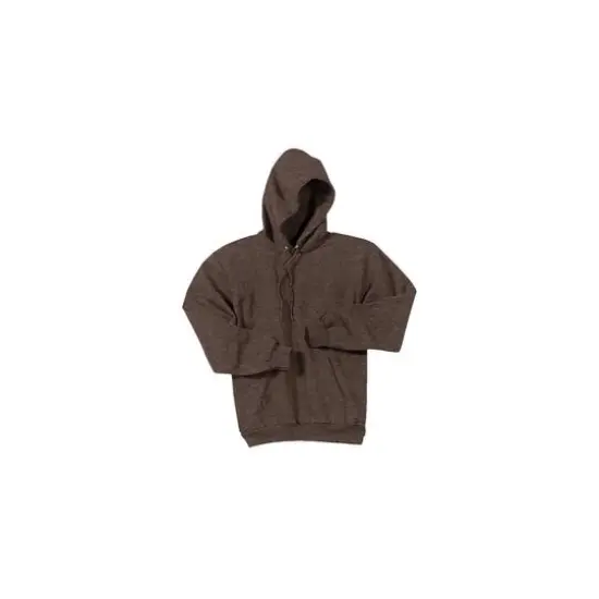 Port & Company&reg; Heathered Colors Core Fleece Pullover Hooded Sweatshirt Heather Dark Chocolate Brown {1}