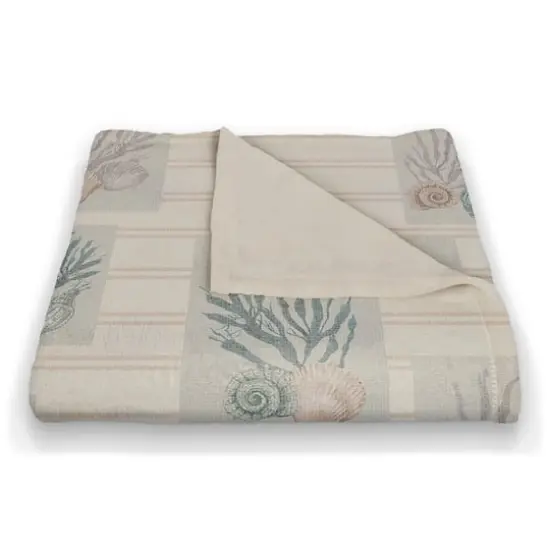 Shell Panels Coral Fleece Blanket Blush Stripe {3}