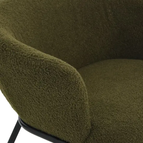 Hello Honey&reg; Bowery Boucle Upholstered Accent Arm Chair Dark Green {5}