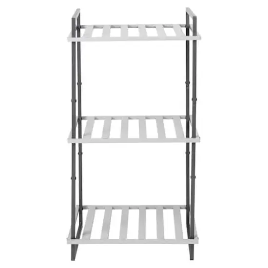 Honey Can Do Gray Tones 3-Tier Tubular Metal Shelf {6}