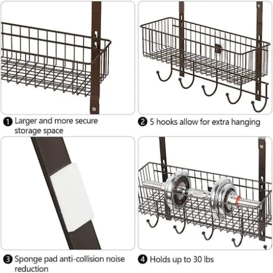 NEX&trade; Brown Over The Door Hanging Organizer Rack {4}