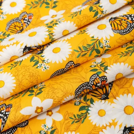 SINGER Orange Butterfly Cotton Fabric Bundle {6}