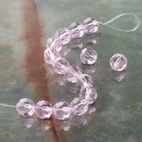 Preciosa Glass Crystal Round Beads, 8mm by Bead Landing&trade; Light Rose {3}
