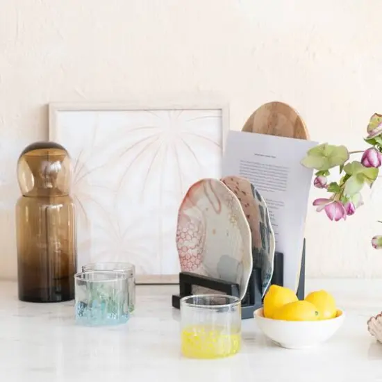 Hello Honey&reg; Glowing Amber Glass Carafe Set {3}