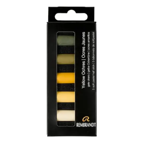Rembrandt 5 Color Yellow Ochres Half Stick Soft Pastel Set {1}