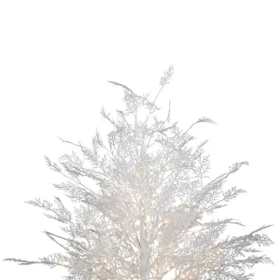 5ft. Pre-Lit White Floral Artificial Christmas Tree, Warm White LED Lights {5}