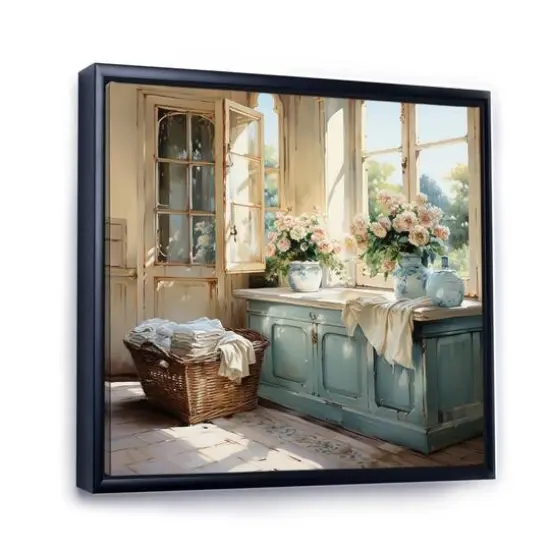 Designart "Laundry Room French Vintage I" Bath & Laundry Framed Wall Art Prints {3}