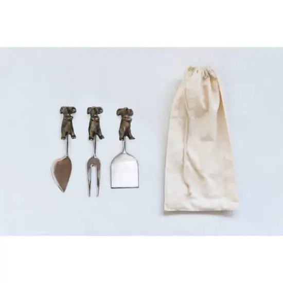 Hello Honey&reg; Cast Aluminum Cheese Server Set with Mice Shaped Handles in Drawstring Bag {1}