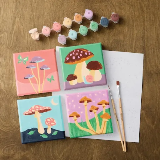 Mushrooms Paint-by-Number Gallery Mini Kit by Artist's Loft® {1}