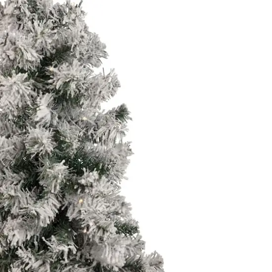 3ft. Pre-Lit Heavy Flocked Pine Artificial Christmas Tree, Warm White LED Lights {4}