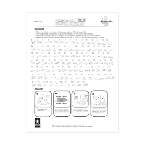 3D Crystal Puzzle - Pirate Ship (Brown): 101 Pcs {4}