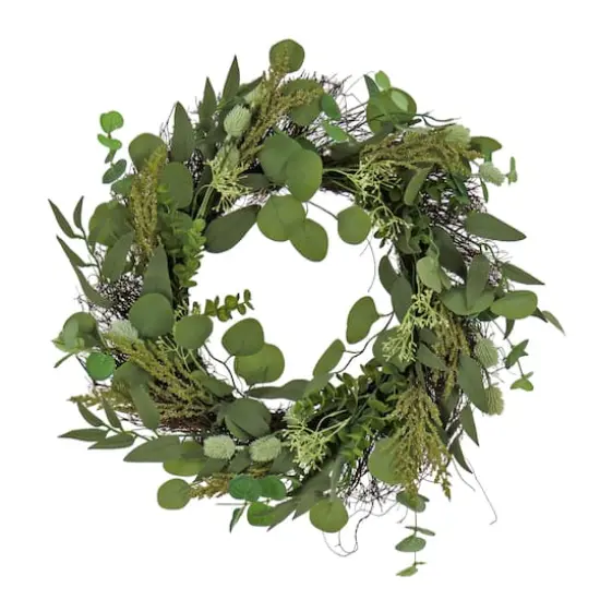 22" Eucalyptus & Baby&rsquo;s Breath Spring Wreath {1}