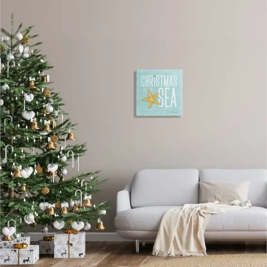 Stupell Industries Christmas By The Sea Turquoise Canvas Wall Art {3}