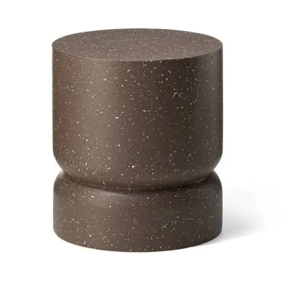 Glitzhome&reg; 17" Multifunctional Faux Terrazzo Stool Brown {2}