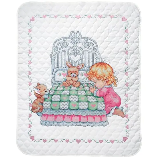 Tobin Baby Bedtime Prayer Stamped Quilt Cross Stitch Kit {3}