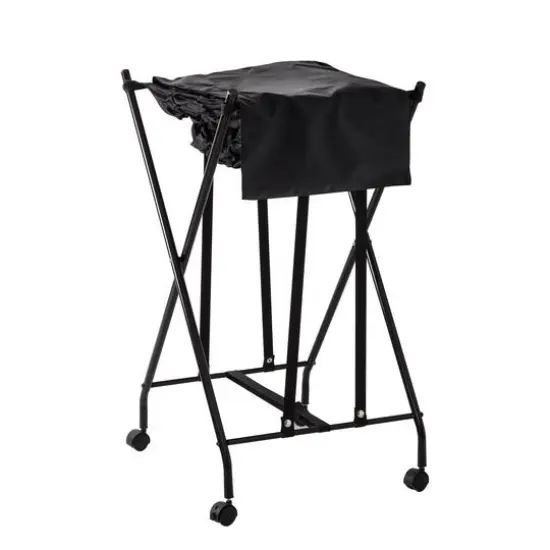 Honey Can Do Black Single Bounce Back Hamper with Wheels and Lid {7}