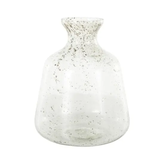 16.5" Clear Speckled Glass Vase {4}