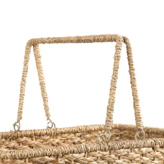 Hello Honey&reg; 16" Woven & Natural Bangkuan Rope Stair Basket with Handles {4}