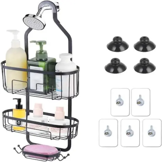 NEX&trade; 24.8" Black Over the Shower Caddy {1}