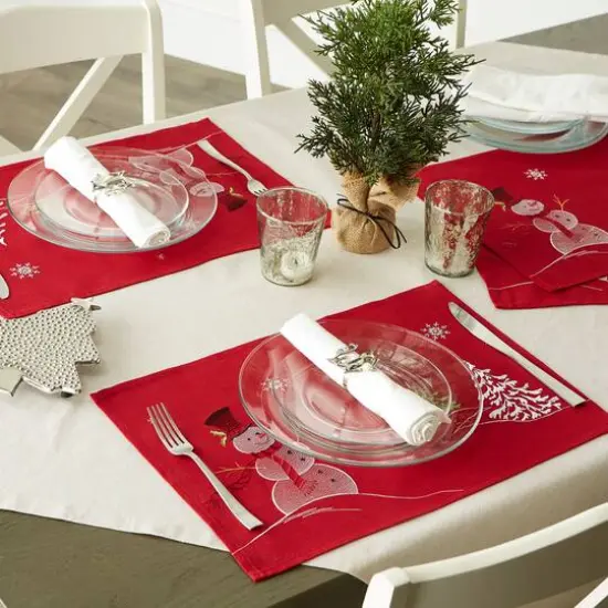 DII&reg; Embroidered Snowman Placemats, 4ct. {10}