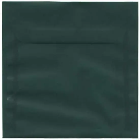 JAM Paper 6.5" x 6.5" Square Translucent Vellum Envelopes, 100ct. Racing Green {1}