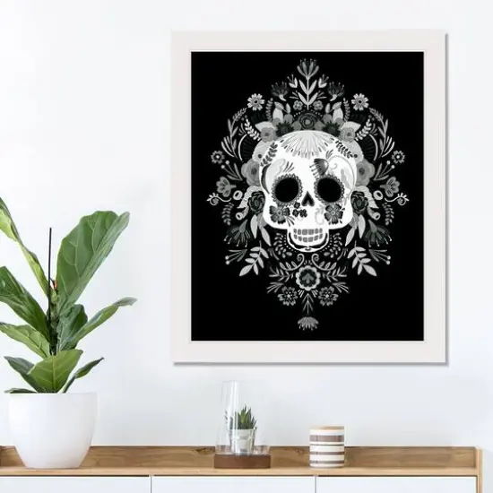 Sugar Skull 16" x 20" White Framed Print Under Plexiglass {3}