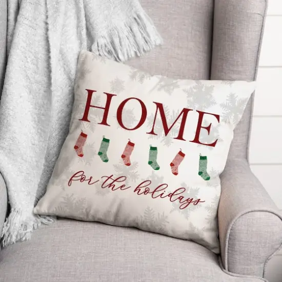 Home For Holidays Stockings Throw Pillow {3}