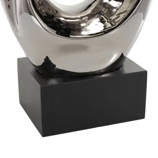 26.5" Silver Abstract Modern Ceramic Sculpture {6}