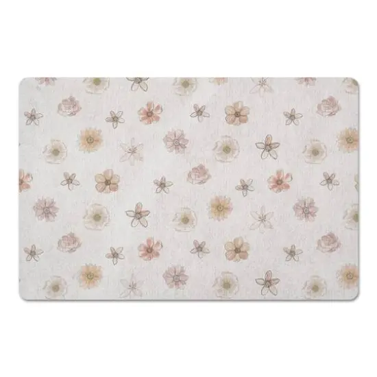 Florals Floor Mat White {1}