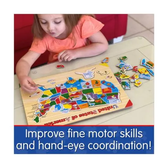 Lift & Learn Puzzle - USA Map: 40 Pcs {10}