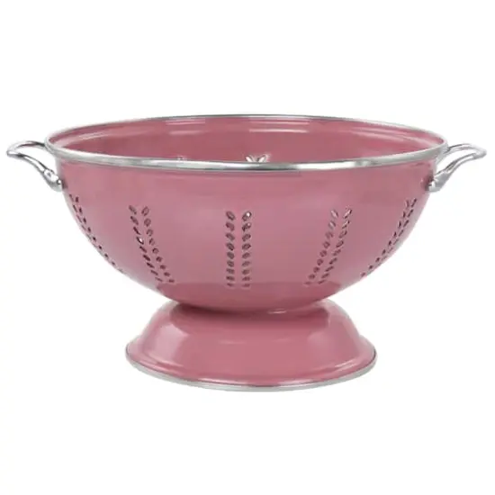 Gibson Home Plaza Cafe Red 4 Quart Enamel Colander {1}