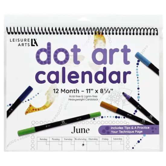 Leisure Arts&reg; Dot Art 8.5'' x 11'' Calendar {1}