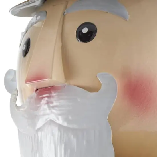 6ft. Gold & Silver Metal Standing Nutcracker Sculpture {4}