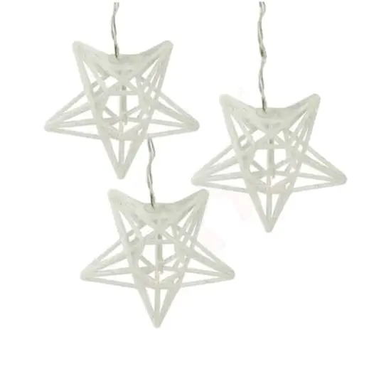 10ct. Clear LED Spun Glass Star Christmas String Lights {1}