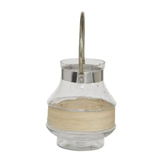 Clear Glass Country Cottage Candle Holder Lantern, 8" x 6" x 7" {4}