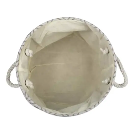 DII&reg; 15" Round Ikat Fabric Bin Stone {6}