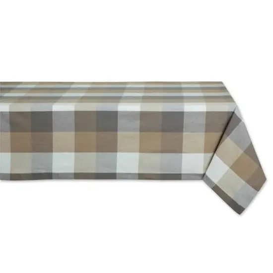 DII&reg; 104" Tri Color Check Tablecloth Cardinal Red {2}