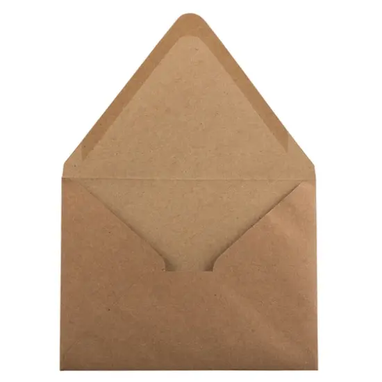 JAM Paper 4.375" x 5.75" Kraft V-Flap Invitation Envelopes, 100ct. {1}