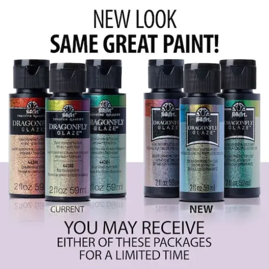 FolkArt&reg; DragonFly Glaze Iridescent Acrylic Paint Set {3}