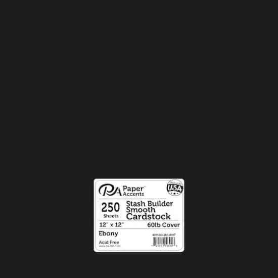 PA Paper™ Accents Ebony Stash Builder 12" x 12" Cardstock, 250 Sheets {1}