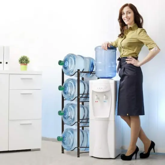 NEX&trade; 4-Tier 5-Gallon Water Bottle Storage Rack Brown {8}