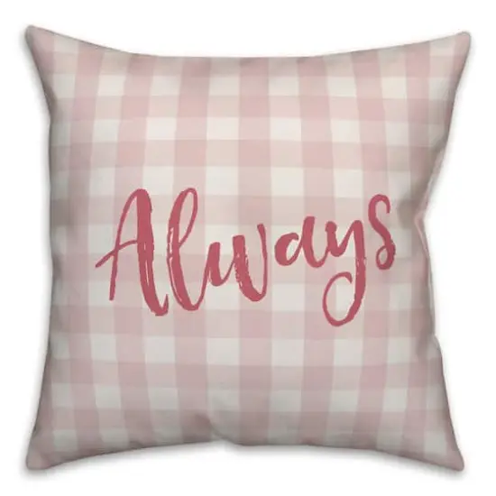 Always & Forever Pink Buffalo Check Throw Pillow {1}