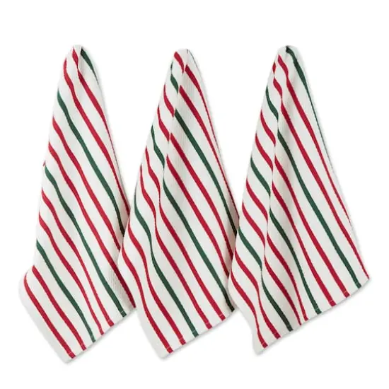 DII&reg; Holiday Stripes Heavyweight Dishtowel & Dishcloth Set {3}
