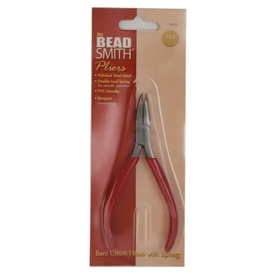 The Beadsmith&reg; 4.75" Red Bent Chain Nose Pliers {4}