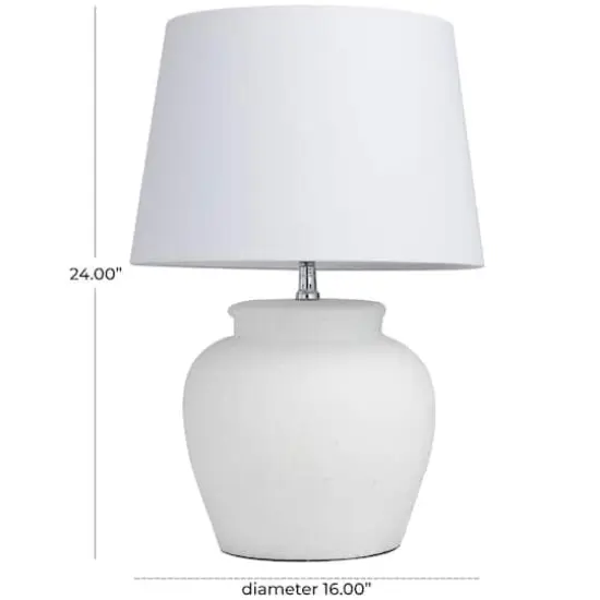White Cement Pot Textured Table Lamp {8}