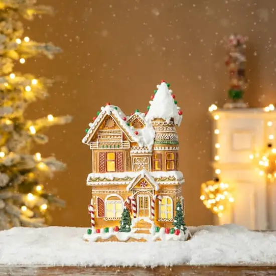 Glitzhome&reg; 12" Light-Up Gingerbread House Table D&eacute;cor {3}