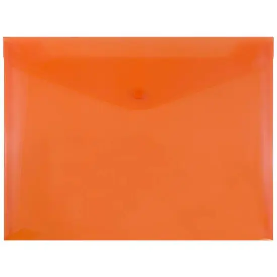JAM Paper 9.75" x 13" Plastic Snap Closure Envelopes, 12ct. Orange {1}